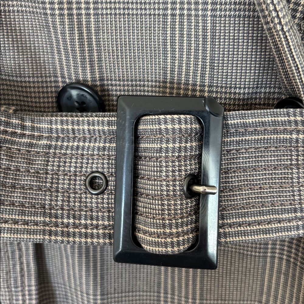90s dogtooth Trench Coat‎ - Picture 8 of 11